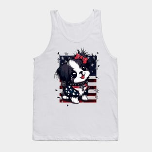 Cute Dog 4th Of July Rebel Rouser Rocket Tank Top